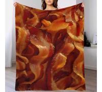 Bacon Pattern Super Soft Flannel Fleece Blanket,Bed Sofa 3D Printed Funny Food Throw for Adults & Kids Lightweight Warm Blanket for Home Living Room Travel Gift 40x50inch(100x130cm)