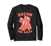 Bacon Rules Cute Cartoon Food Lover Humor Long Sleeve T-Shirt