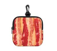 Bacon Slabs, Square Zipper Storage Bag, Neoprene Coin Purse, Small Wallets, Change Pouch, Change Purse