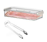 Bacon Storage Box For Fridge With Time Record, Bacon Keeper Thick Plastic Bacon Box For Fridge, Bacon Storage Container With Lids Bacon Saver Box, Cold Meat Containers For Fridge (01)