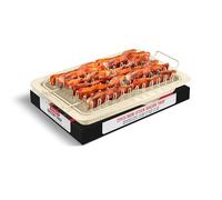 Bacon Tray - 2-Piece Set - Marble Coating - Durable, Non-Stick Cooking Tray for Bacon - White Stone Tray and Carbon Steel Rack