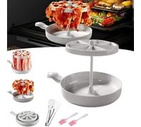 Bacon Wizard Microwave Bacon Cooker, Microwave Barbecue Grill, Microwave Bacon Cooker, Microwave Bacon Rack Vertical Hanger Tray, Collapses Bacon Cooke with Strainer (1PC)