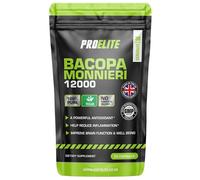 Bacopa Monnieri 12000mg 30 Capsules Vegan High Strength Bacopa Extract 20:1 | Resealable and Recyclable Pouch | 100% Natural Brahmi Powder Non-GMO | NO FILLERS | NO Binders by PROELITE