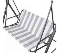 BaCover Replacement Fabric for Swing Seat, 600D Oxford Heavy Duty Waterproof 2/3 Seater Patio Porch Swing Chair Seat Cover, UV Resistant Durable Outdoor Seat Cloth,Gray Stripes,85x(48+48) cm
