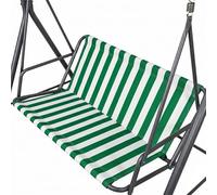 BaCover Replacement Fabric for Swing Seat, 600D Oxford Heavy Duty Waterproof 2/3 Seater Patio Porch Swing Chair Seat Cover, UV Resistant Durable Outdoor Seat Cloth,Green Stripes,127x(48+52) cm