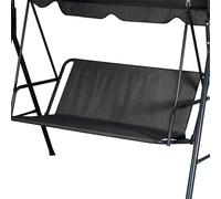 BaCover Swing Seat Cover Replacement Fabric, 600D Oxford Waterproof Heavy Duty Patio Swing Seat Replacement Cover for 2/3 Seater Porch Garden Outdoor, Tear Resistant,Black,148x50x50cm