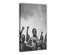 bacrhjlb African Children Playing The Violin Digital Canvas Poster Bedroom Decor Sports Landscape Office Room Decor Gift Frame-style 20x30inch(50x75cm)