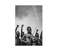 bacrhjlb African Children Playing The Violin Digital Canvas Poster Bedroom Decor Sports Landscape Office Room Decor Gift Unframe-style 20x30inch(50x75cm)