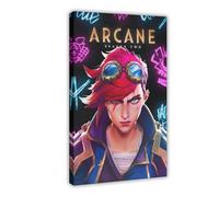 bacrhjlb Arcane Season 2 Poster, Jinx And Vi Canvas Poster Bedroom Decor Landscape Office Room Decor Gift 08x12inch(20x30cm)