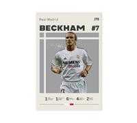 bacrhjlb David Beckham Poster, Real Madrid Canvas Poster Wall Art Decor Print Picture Paintings for Living Room Bedroom Decoration Unframe-style 08x12inch(20x30cm)