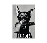 bacrhjlb Dog Fashion Art Fashion Art Vintage Photo Poster Canvas Poster Wall Art Decor Print Picture Paintings for Living Room Bedroom Decoration Unframe-style 24x36inch(60x90cm)
