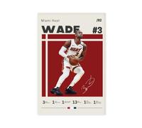 bacrhjlb Dwyane Wade Poster, Miami Heat Canvas Poster Bedroom Decor Sports Landscape Office Room Decor Gift Unframe-style 16x24inch(40x60cm)