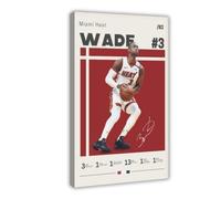 bacrhjlb Dwyane Wade Poster, Miami Heat Canvas Poster Bedroom Decor Sports Landscape Office Room Decor Gift Frame-style 12x18inch(30x45cm)