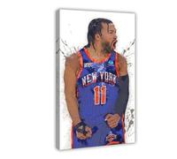 bacrhjlb Jalen Brunson Poster, New York Knicks Canvas Poster Wall Art Decor Print Picture Paintings for Living Room Bedroom Decoration Frame-style 20x30inch(50x75cm)