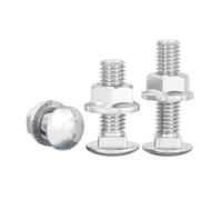 BACSHBY 20 pcs Coach Bolts,M8x50mm Cup Square Carriage Nuts and Bolts,Carbon Steel Coach Screws with Flange Hexagon Nuts