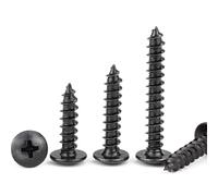 BACSHBY 20 Pcs M3.5x25mm Self-Tapping Wood Screws Carbon Steel Mushroom Head Set Sheet Metal Nails Full Thread Black Furniture Machinery Screws