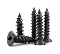 BACSHBY 20 Pcs M3x8mm Black Stainless Steel Wood Screws, Flat Head Self Tapping Screws Countersunk Sheet Metal Fasteners Screw for Furniture, Woodworking, DIY and Model Fixing