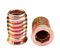 BACSHBY 20 pcs M4x15mm Threaded Insert Nuts - Hex Socket Drive Nuts,Threaded Inserts for Wood, Zinc Plated Carbon Steel Furniture Nut Inserts