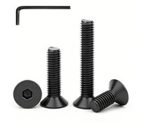 BACSHBY 20 pcs M4x20mm Black Countersunk Head Screws Stainless Steel 304 Flat Head Hex Socket Screws Machines Bolts Full Thread with Hex Key