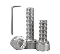 BACSHBY 20 pcs M5 x 8 mm Allen Socket Head Cap Screws - Fully Threaded M5 Hex Bolts 8 mm, A2 Stainless Steel Coarse Threads Long Hexagon Socket Bolts with Wrench