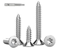 BACSHBY 50 Pcs M3x16mm Torx Self-Tapping Wood Screws,Flat Countersunk Head Anti-Theft 304 Stainless Steel Self-Drilling Sheet Metal Torx Security Screws with Screwdriver Bit