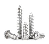 BACSHBY 50 Pcs M6x25mm Stainless Steel Self-Tapping Screws Torx Pan Head, Self-Drilling Round Head Full Thread Fasteners for Metal Wood