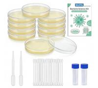 Bacteria Growing Kit with Pre-Poured Agar Plates & Swabs | Safe LB Agar Petri Dishes for Kids, Students | Ready-to-Use for Science Fair Projects, School Labs & Home Experiments