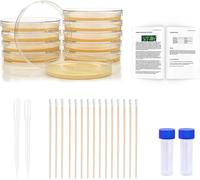 Bacteria Science Kit Agar Petri Dishes | Top Science Fair Project Bacteria Growing Kit | Prepoured LB-Agar Plates and Cotton Swabs | STEM for Kids Aged 6 7 8 9 10 Girls Boys Gifts-12PCS