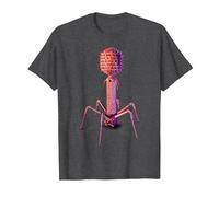 Bacteriophage and Phage Virus T-Shirt, Men, Dark Heather Grey, X-Large