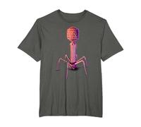 Bacteriophage and Phage Virus T-Shirt, Men's Big and Tall, Asphalt Grey, 2X Tall