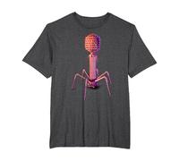 Bacteriophage and Phage Virus T-Shirt, Men's Big and Tall, Dark Heather Grey, 4X Tall