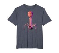 Bacteriophage and Phage Virus T-Shirt, Men's Big and Tall, Heather Blue, 2X Tall