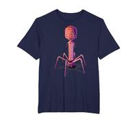 Bacteriophage and Phage Virus T-Shirt, Men's Big and Tall, Navy Blue, 3X Tall