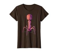 Bacteriophage and Phage Virus T-Shirt, Women, Brown, Medium