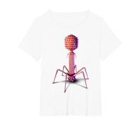 Bacteriophage and Phage Virus T-Shirt, Women's Plus, White, 5X