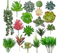 Bacucine 18pcs Artificial Succulent Plants Realistic Unpotted Fake Succulents Mini Faux Plants for Garden Office Party Indoor Outdoor Home Decor(18, Multi-color)