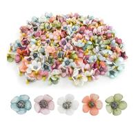 Bacucine 200Pcs Artificial Daisy Flower Heads Multicolor Mini Silk Daisy Small Flower Heads Artificial Flowers Heads for Crafts Wedding Garland Wreath Party Cake Home Decor