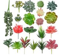 Bacucine 20pcs Artificial Succulent Plants Realistic Unpotted Fake Succulents Mini Faux Plants for Garden Office Party Indoor Outdoor Home Decor (20, Multi-color)