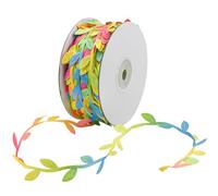 Bacucine 32 Yards Leaf Ribbon Artificial Vines Colorful Leaf Trim Ribbon for Gift Wrapping Garland Wreath Accessory Wedding Christmas Decor