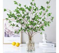 Bacucine Artificial Ficus Branches Artificial Greenery Stems 43 Inch Fake Ficus Twig with Green Eucalyptus Leaves for Home Wedding Office Decor (4 PCS)