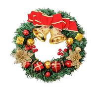Bacucine Christmas Wreath 12 Inches Christmas Decorations Artificial Winter Garland Wreath with Large Red Bowknot for Wedding Tables Party Wall Decor