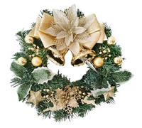 Bacucine Christmas Wreath Christmas Decorations Artificial Pine Garland with Bowknot Leaves for Home Festival Wall Tables Wedding Décor (12 Inches)