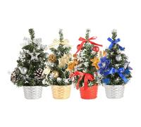 Bacucine Mini Christmas Tree 4pcs Small Christmas Trees 12inch Pine Tree with Pinecones Balls Bowknot for Xmas Holiday Party Tabletop Home Decor