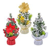 Bacucine Mini Christmas Trees Christmas Decorations 3PCS Tabletop Small Pine Tree with Balls for Home Office Table Christmas Decor