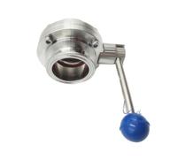 BACYDLPL 3/4" Stainless Steel 304 Sanitary Butterfly Valve Tri-Clamp OD 50.5mm Silicone Sealing