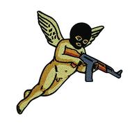 Bad Angel Iron-on Patch | Angel with Weapon ironable Patch, Embroidery Patch, Wings Badges Finally Home