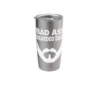 Bad Ass Bearded Dad, Beard Fathers Day Gift Stainless Steel Insulated Tumbler