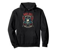 Bad Ass Bitches Tattooed Women Empowered Retro Tattoo Flash Pullover Hoodie