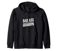 Bad Ass Grandpa Bold Statement Zip Hoodie