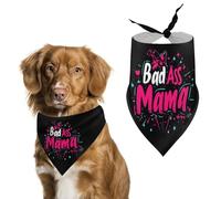 Bad Ass Mama Cute Dog Bandanna Scarf Printed Adjustable Triangle Pet Kerchief for Dogs And Cats